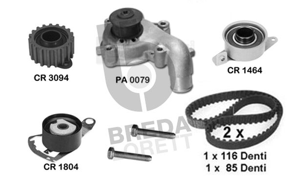 BREDA LORETT Veepump + hammasrihmakomplekt KPA0362A